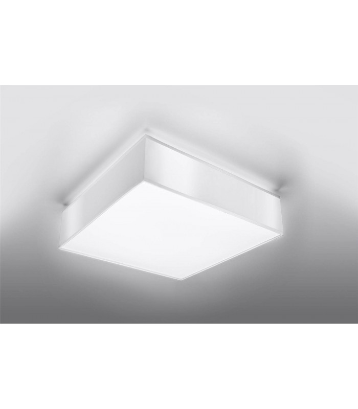 2 Light Flush Square Ceiling Light White, E27 - 4