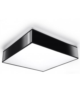 3 Light Flush Square Ceiling Light Black, E27 - 1
