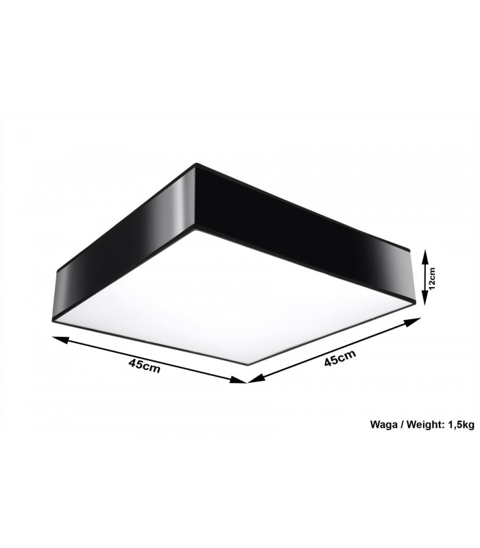 3 Light Flush Square Ceiling Light Black, E27 - 2