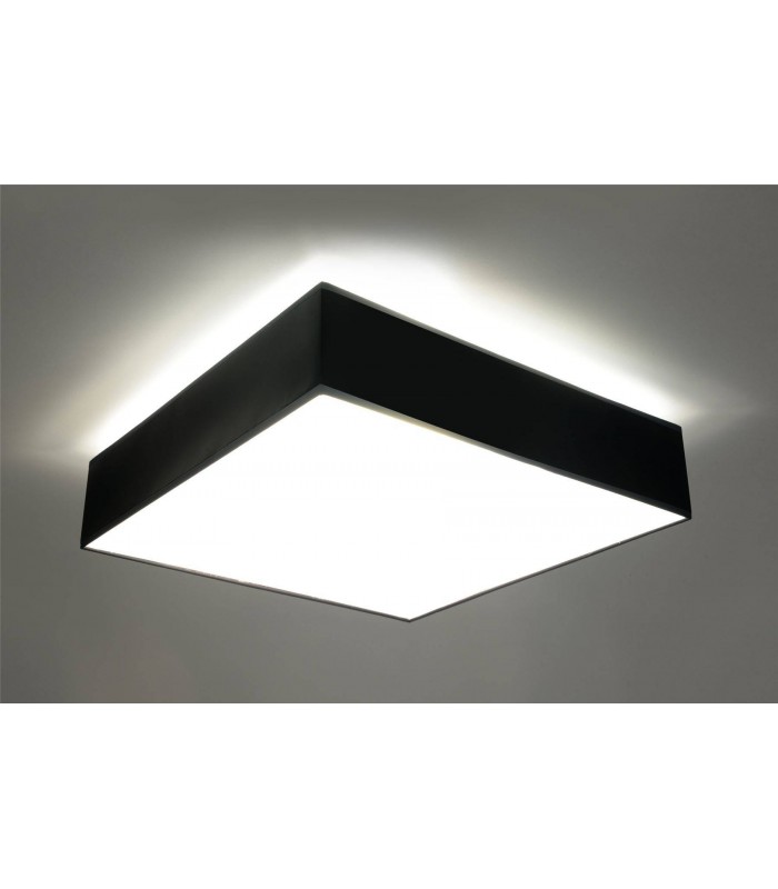 3 Light Flush Square Ceiling Light Black, E27 - 4