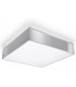 3 Light Flush Square Ceiling Light Silver, E27 - 1
