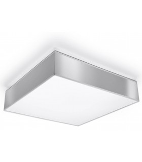 3 Light Flush Square Ceiling Light Silver, E27 - 1