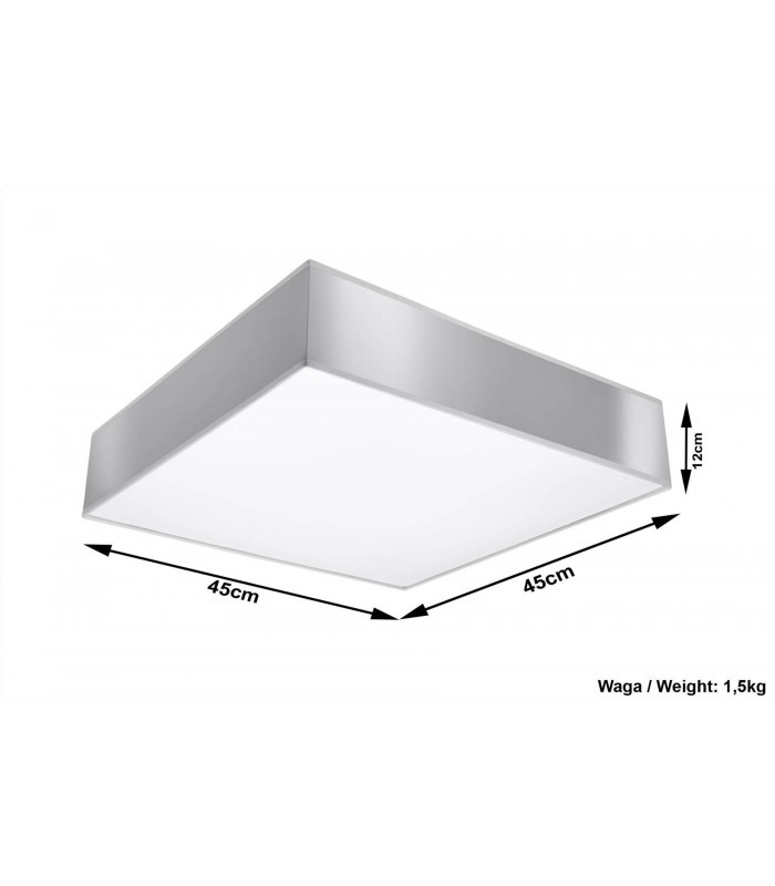 3 Light Flush Square Ceiling Light Silver, E27 - 2