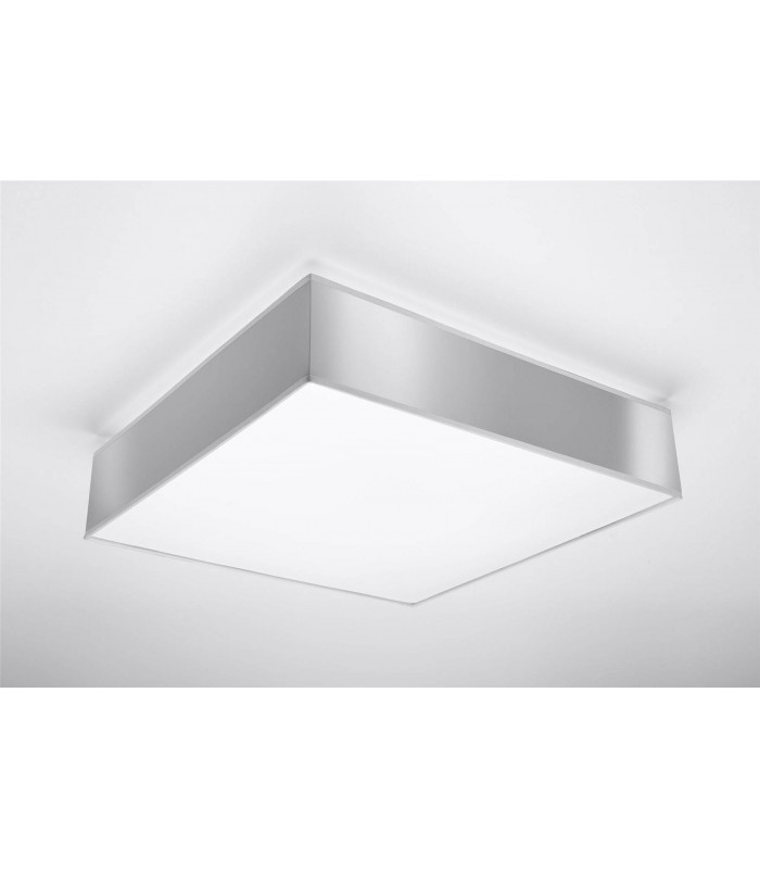 3 Light Flush Square Ceiling Light Silver, E27 - 4