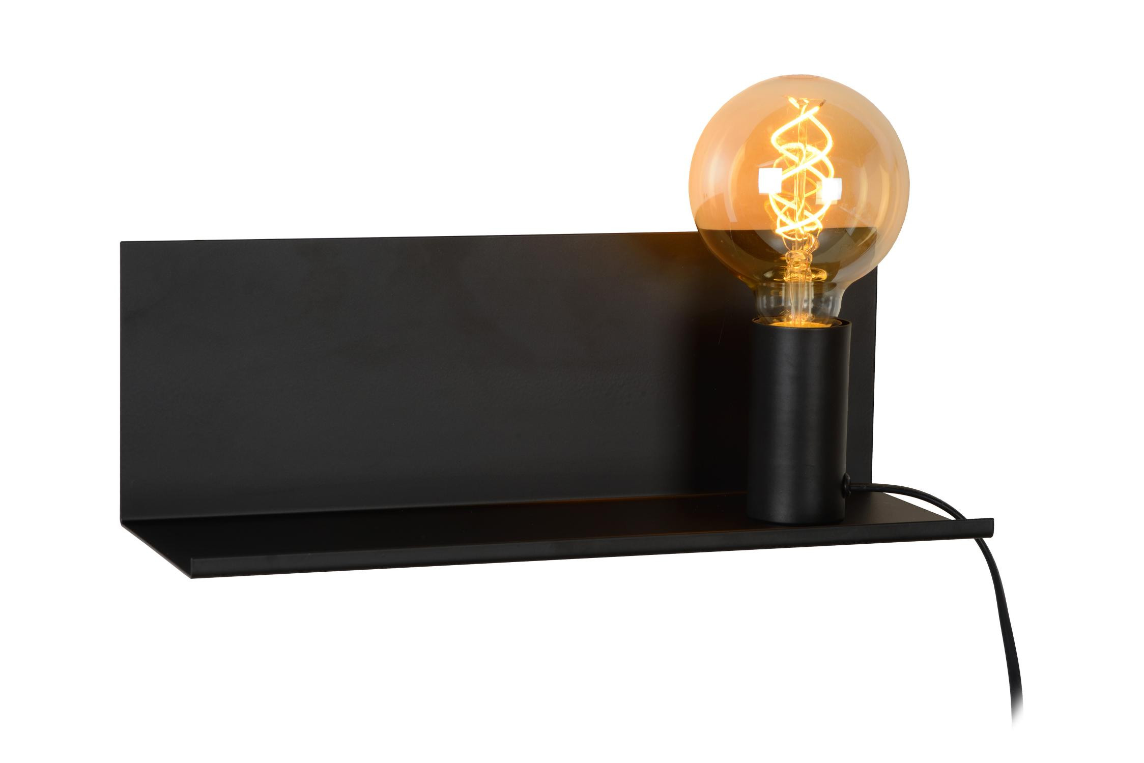 Lucide Unisex Black 'Sebo' Modern Non Dimmable Wall Mountable Bedside Led Lamp 1Xe27 In Size 35 - Image 4