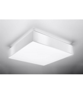3 Light Flush Square Ceiling Light White, E27 - 2