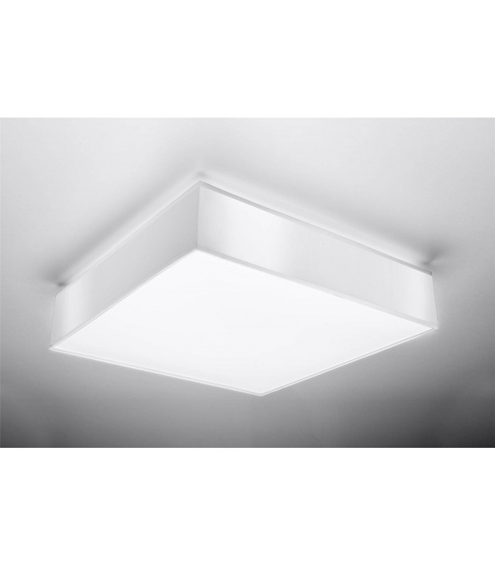 3 Light Flush Square Ceiling Light White, E27 - 2