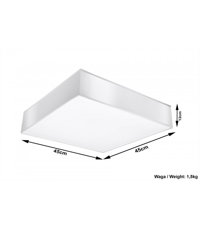 3 Light Flush Square Ceiling Light White, E27 - 3