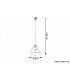 1 Light Caged Ceiling Pendant White, E27 - 2