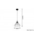 1 Light Caged Ceiling Pendant Black, E27 - 2