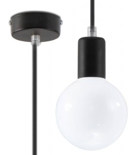 1 Light Ceiling Pendant Black, E27 - 1
