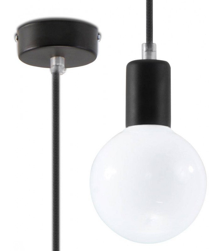 1 Light Ceiling Pendant Black, E27 - 1
