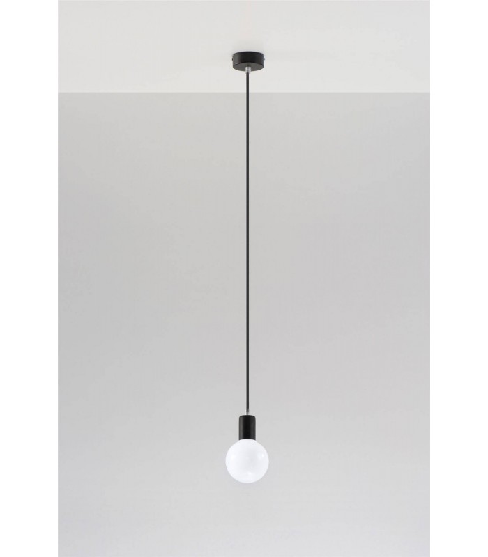 1 Light Ceiling Pendant Black, E27 - 3