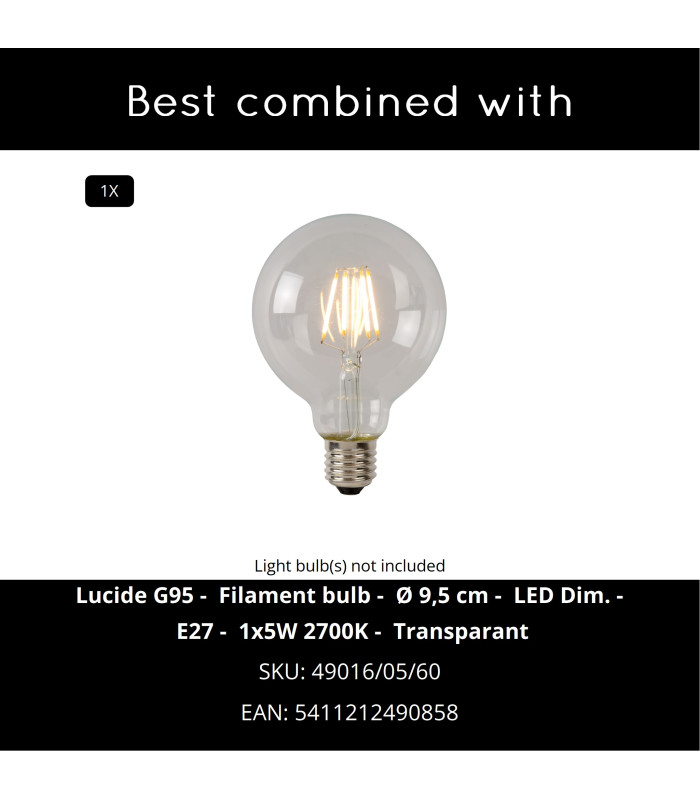 EU Plug - Arthur Modern Table Lamp - 1xE27 - Black