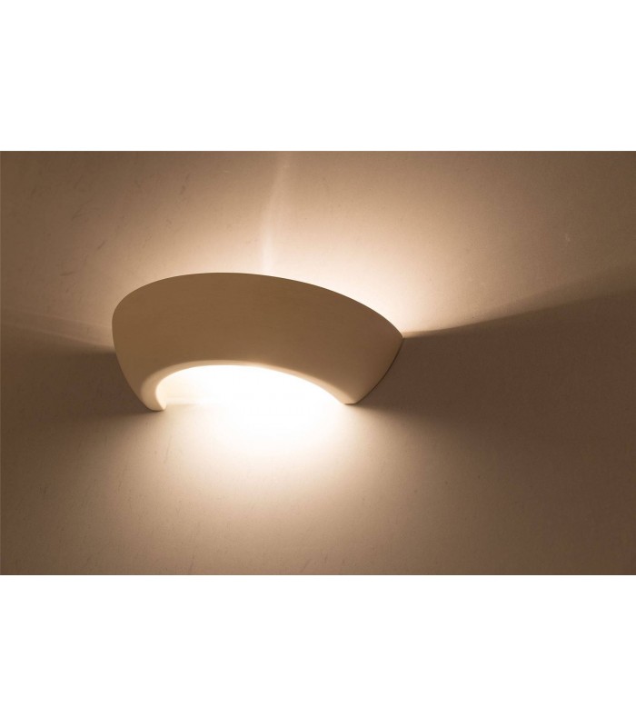 1 Light Ceramic Flush Wall Light White, E27 - 2