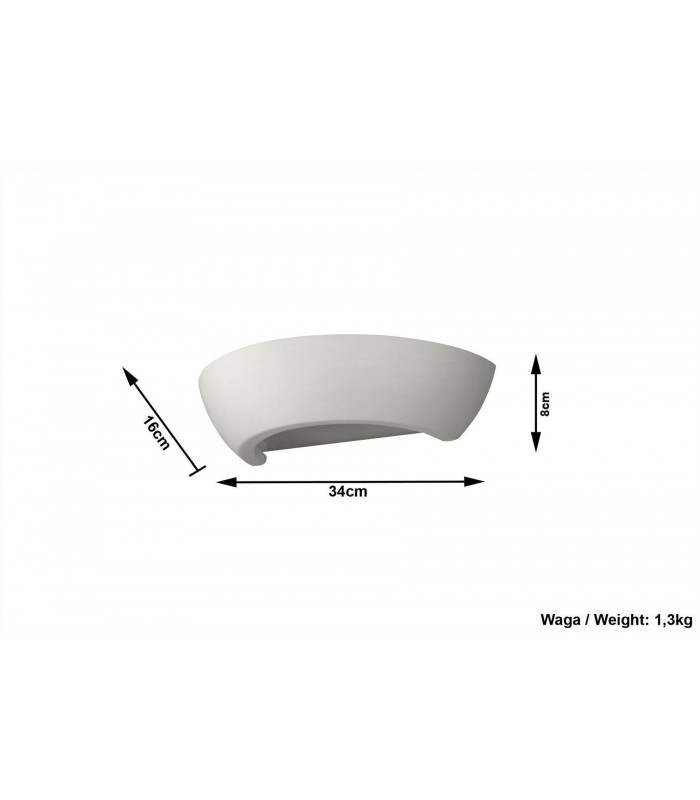 1 Light Ceramic Flush Wall Light White, E27 - 5