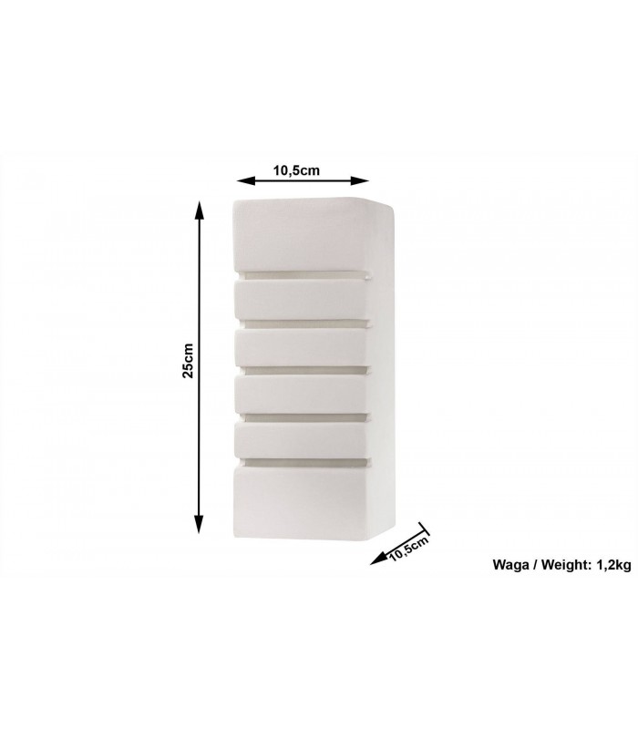 1 Light Ceramic Flush Wall Light White, E27 - 3