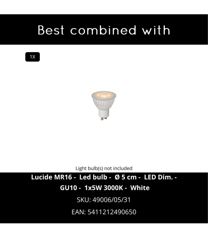 Clubs Modern Wall Spotlight - 1xGU10 - White