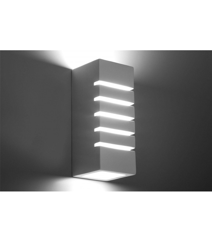 1 Light Ceramic Flush Wall Light White, E27 - 4