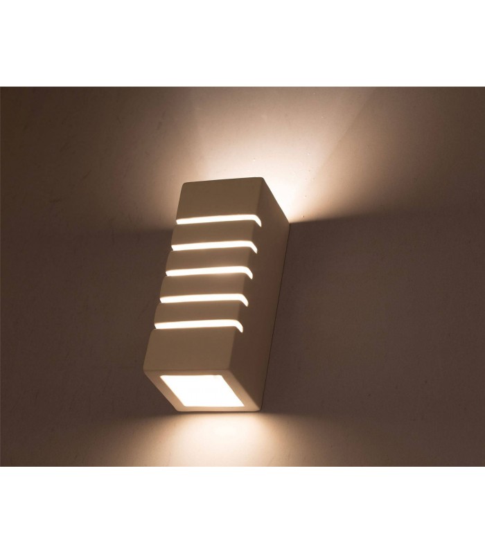 1 Light Ceramic Flush Wall Light White, E27 - 5