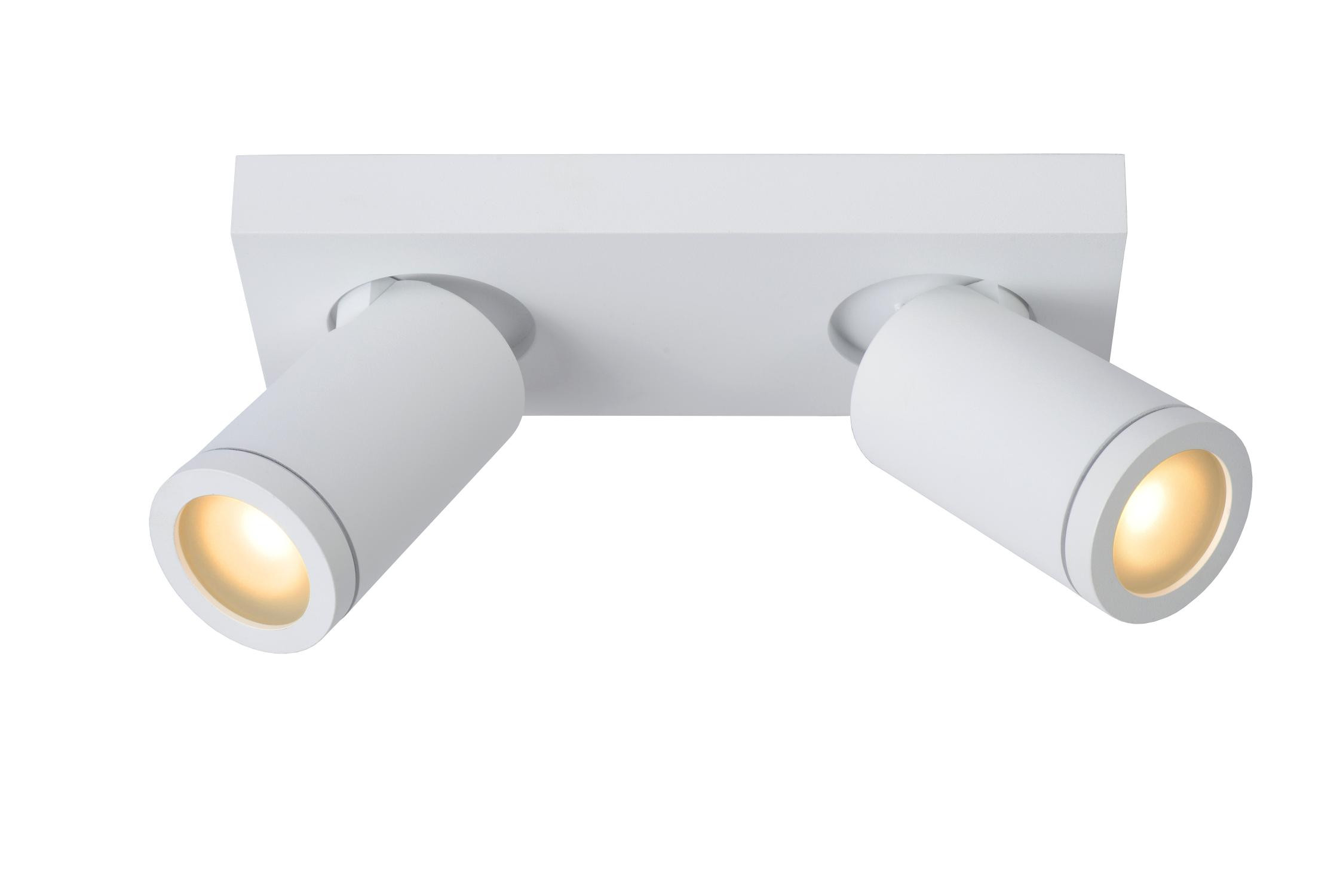 Taylor Modern Twin Ceiling Spotlight Bathroom - LED Dim to warm - GU10 - 2x5W 2200K/3000K - IP44 - White