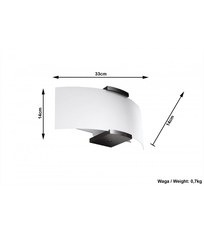 2 Light Wall Light White, Wenge, E14 - 3