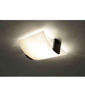 2 Light Flush Ceiling Light White, Wenge, E27 - 2