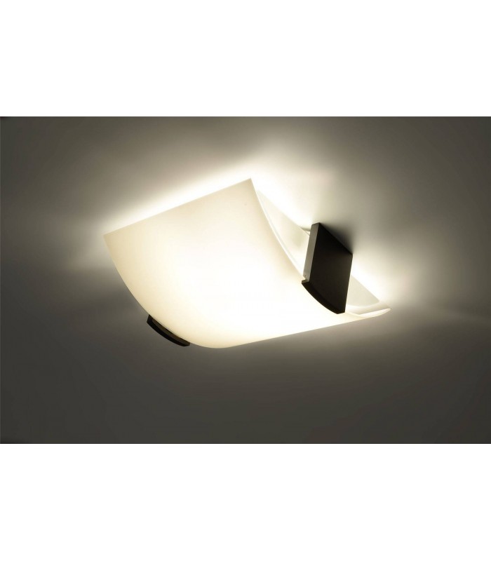 2 Light Flush Ceiling Light White, Wenge, E27 - 2