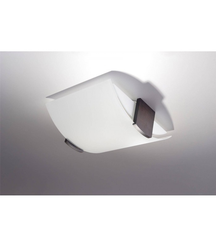 2 Light Flush Ceiling Light White, Wenge, E27 - 3