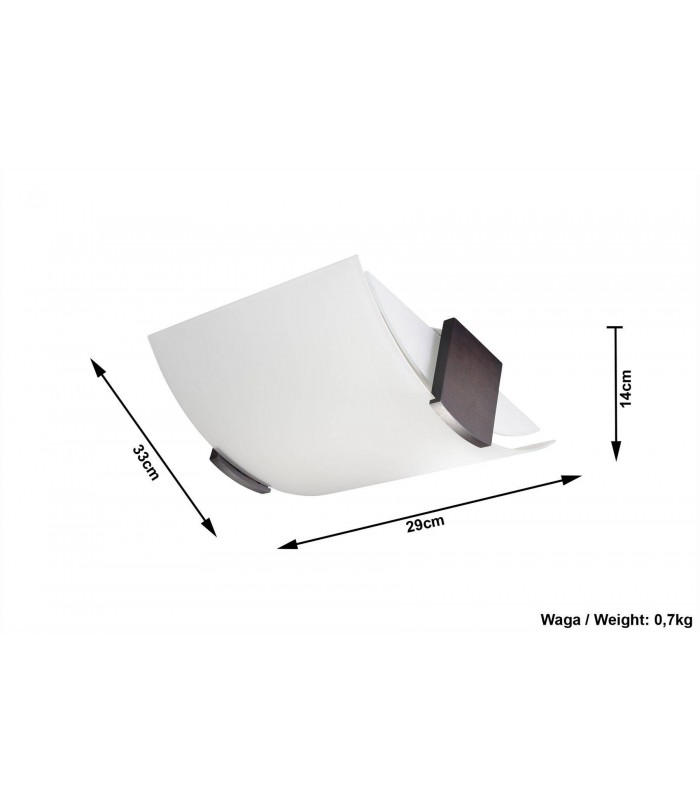 2 Light Flush Ceiling Light White, Wenge, E27 - 4