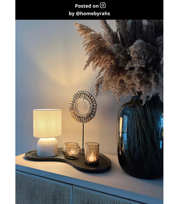 EU Plug - Woolly Vintage Table Lamp - Ã˜ 16cm - 1xE14 - Cream