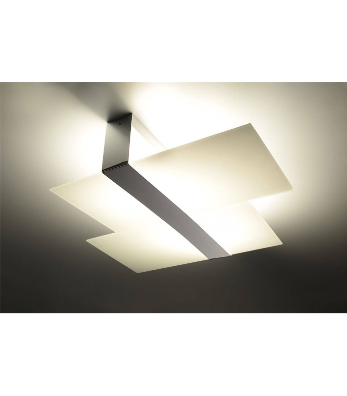 2 Light Decorative Flush Light White, Chrome, E27 - 3