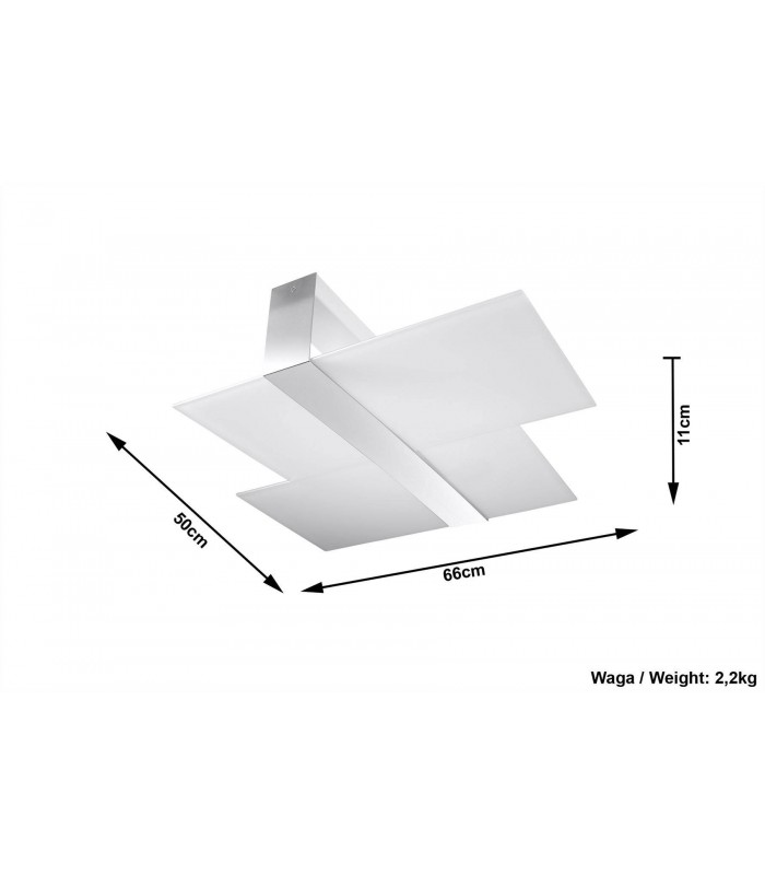 2 Light Decorative Flush Light White, Chrome, E27 - 4