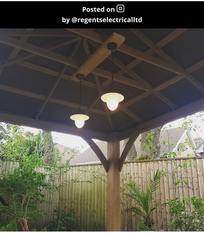 Aruba Cottage Pendant Light Outdoor -  25cm - 1xE27 - IP44 - Rust Brown - Special Offer
