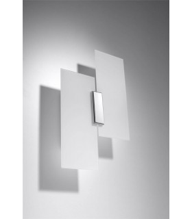 2 Light Wall Light White, Chrome, E27 - 2