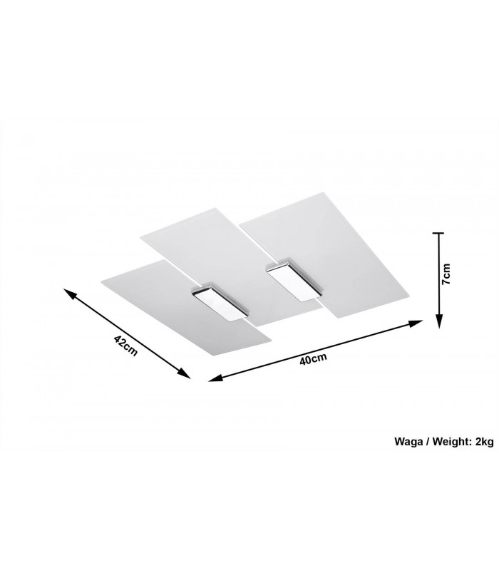 3 Light Decorative Flush Light White, Chrome, E27 - 3