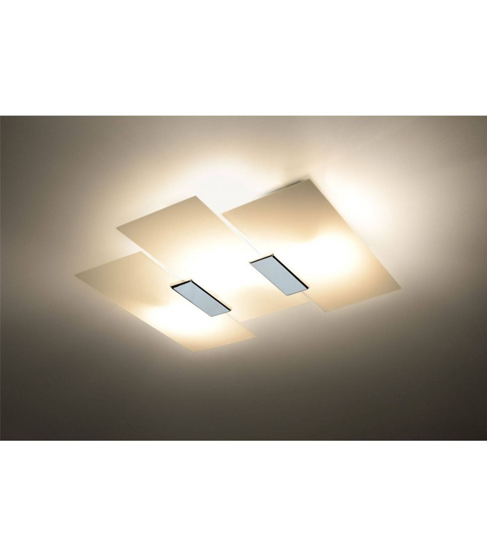 3 Light Decorative Flush Light White, Chrome, E27 - 4