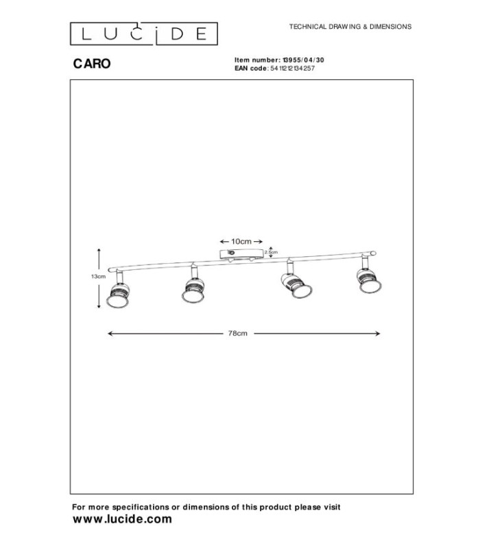 Caro Modern Ceiling Spotlight Bar-8