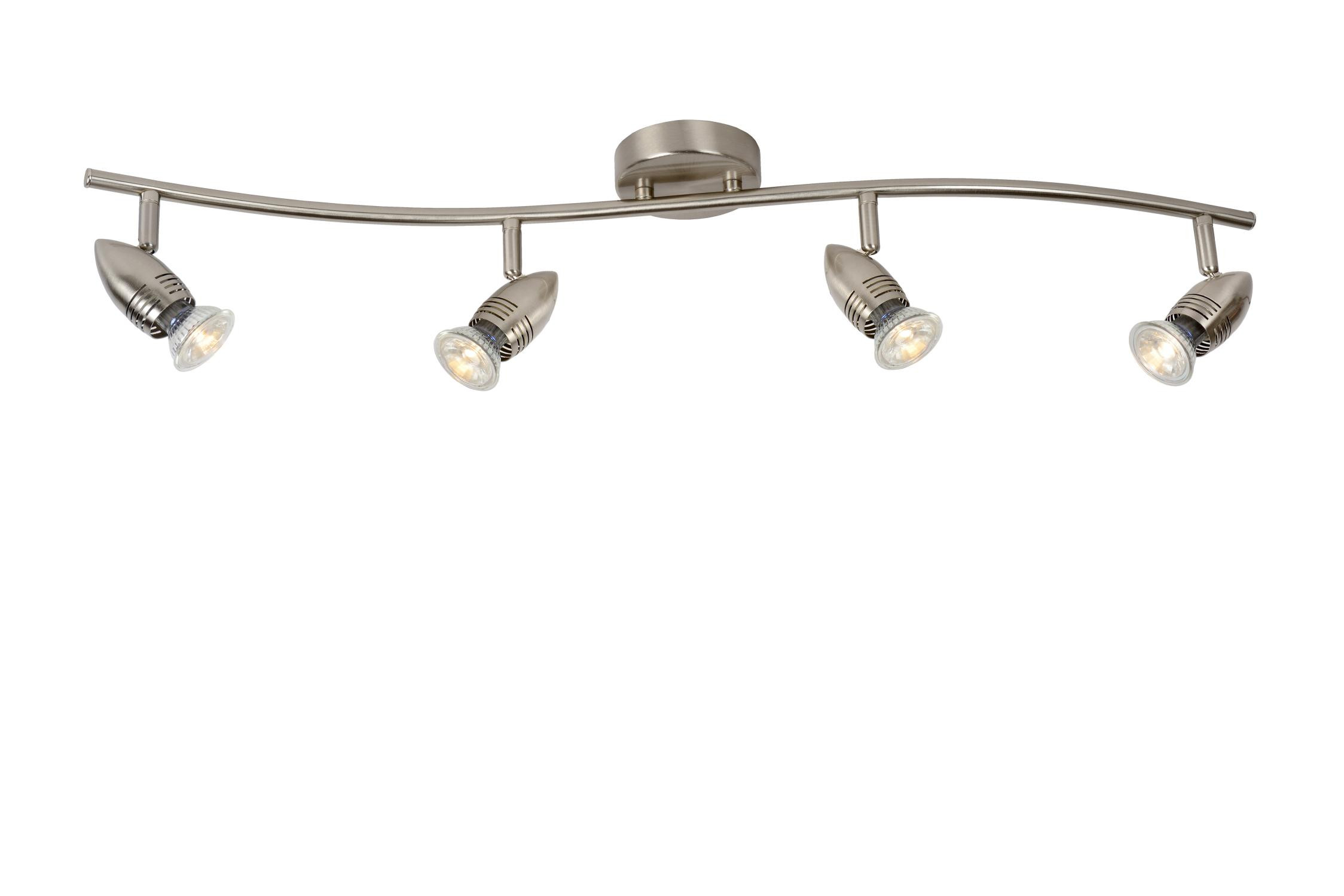 Caro-Led Modern Ceiling Spotlight Bar - LED - GU10 - 4x5W 2700K - Satin Chrome