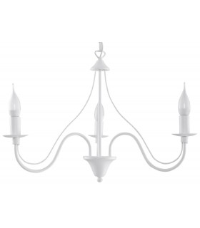 3 Light Multi Arm Chandelier White, E14 - 1