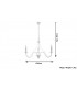 3 Light Multi Arm Chandelier White, E14 - 3