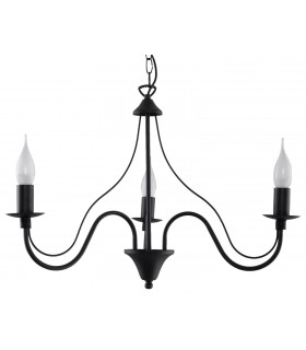 3 Light Multi Arm Chandelier Black, E14 - 1