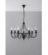 7 Light Multi Arm Chandelier Black, E14 - 3