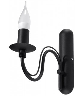 1 Light Candle Candle Wall Light Black, E14 - 1