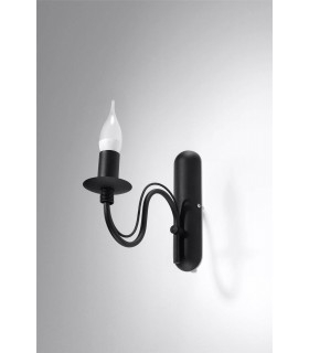 1 Light Candle Candle Wall Light Black, E14 - 2