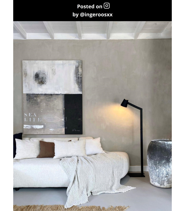 EU Plug - Mizuko Modern Floor Reading Lamp - Ã˜ 13cm - 1xE14 - Black