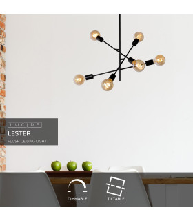 Lester Modern 59cm Flush Ceiling Light-2
