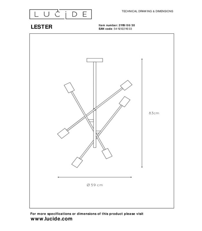 Lester Modern 59cm Flush Ceiling Light-8