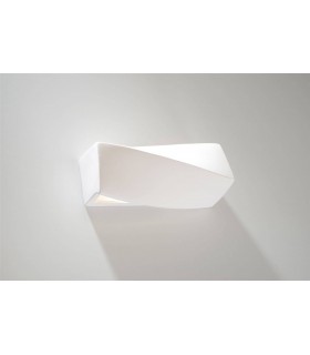 1 Light Ceramic Flush Wall Light White, E27 - 2