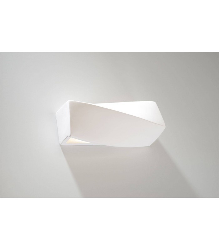 1 Light Ceramic Flush Wall Light White, E27 - 2